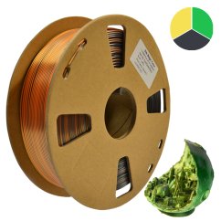 SILK PLA TRICOLOR – Gold, Green, Black 1,75mm