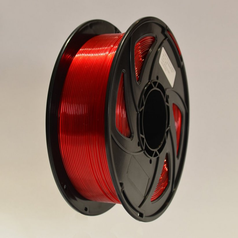 PET-G filament - TRANSPARENTNÍ ČERVENÁ 1,75MM